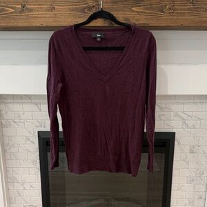 Mossimo Supply Co. Women's Long Sleeve V-Neck Top - Dark Purple plum 4 for $20